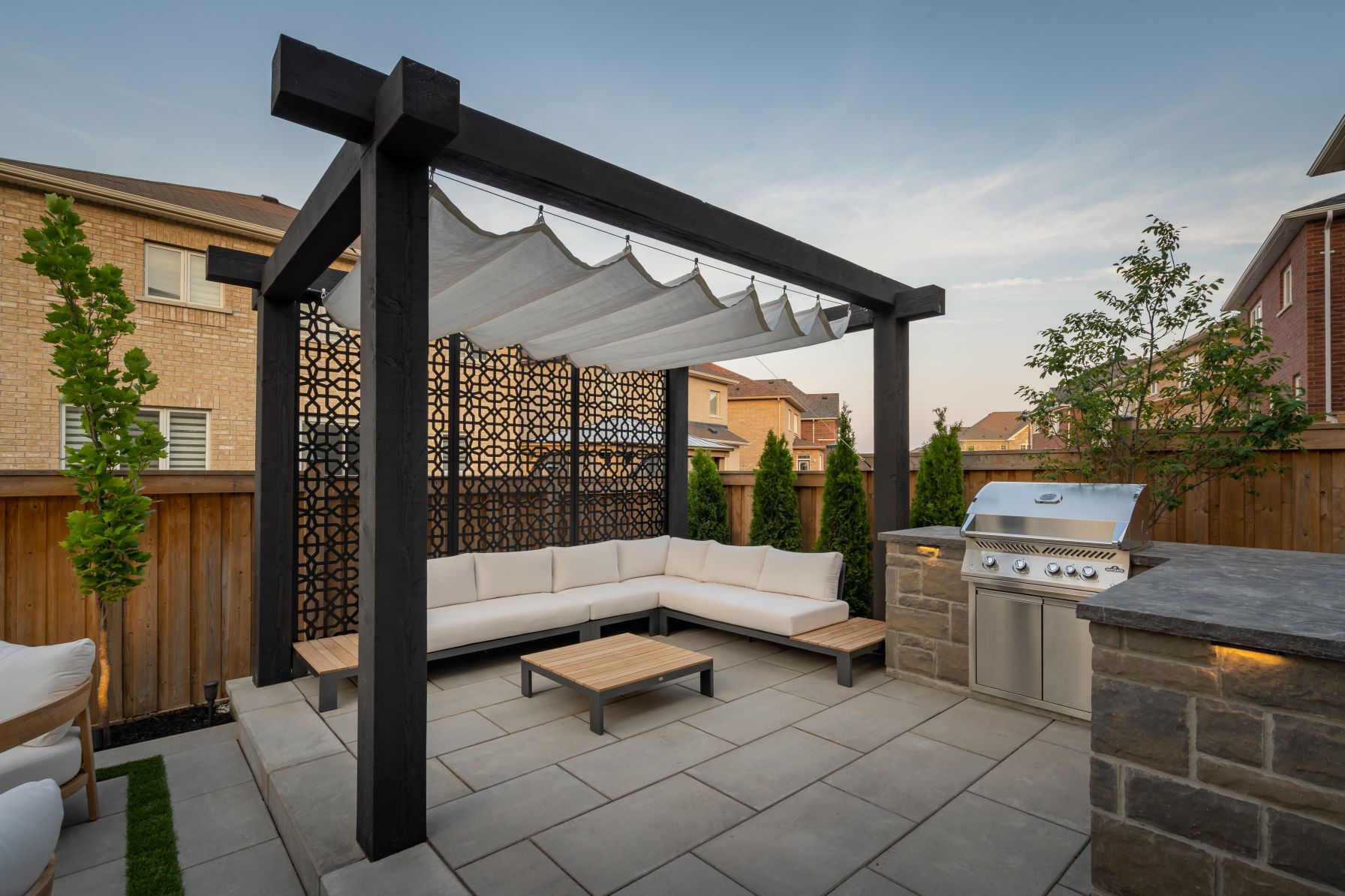 pergola patio landscape