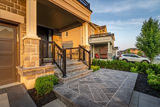 Flagstone steps and landing